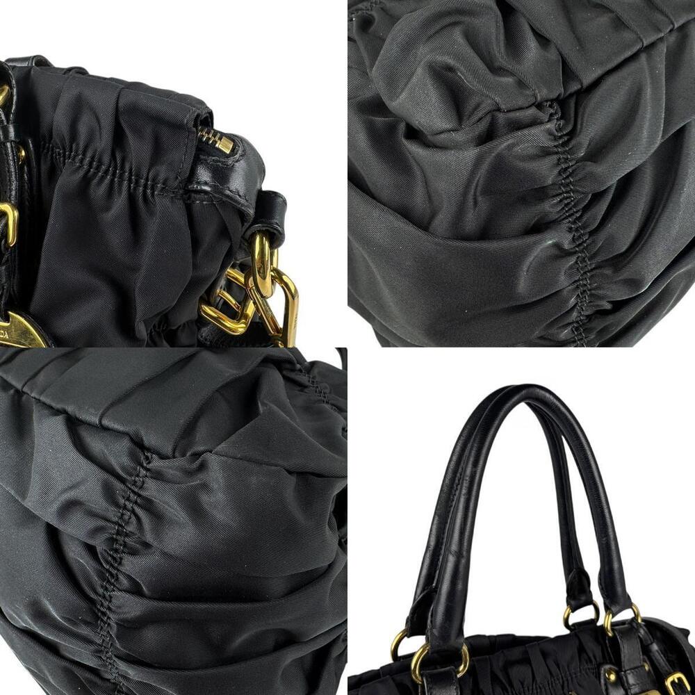 Prada Gaufre Shoulder Tessuto Tote Bag Black - Picture 4 of 4
